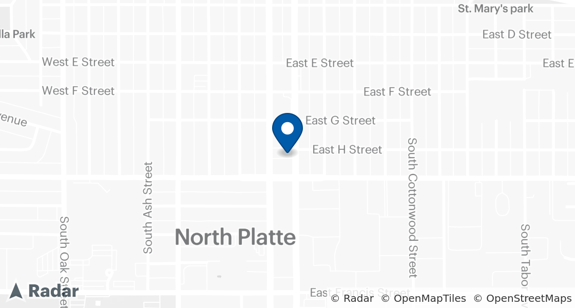 Map of Dairy Queen Location:: 802 S Dewey St, North Platte, NE, 69101-5521